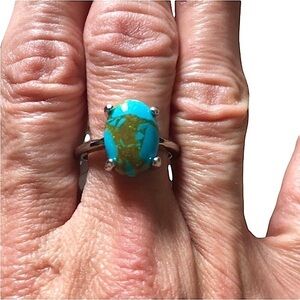 Faux Turquoise Stone Ring Size 8